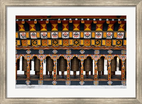 Framed Prayer Wheels, Thimphu, Bhutan Print