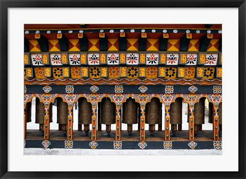 Framed Prayer Wheels, Thimphu, Bhutan Print