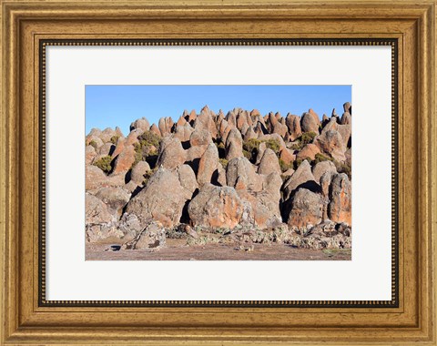 Framed Rafu Lava Flow rock formations, Sanetti Plateau, Bale Mountains, Ethiopia Print