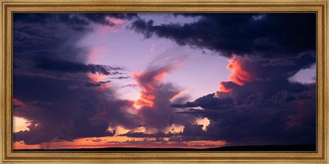 Framed Namibia, Fish River Canyon, Thunder storm clouds Print