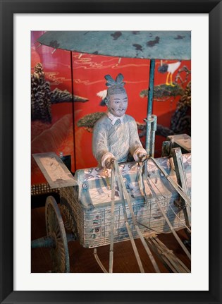Framed Replica chariot, Imperial burial site, Xian, China Print