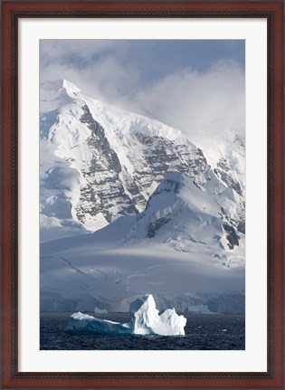 Framed Rugged Mountains Bordering Gerlache Strait, Antarctica Print