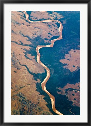 Framed River flowing through land below, Madagascar Print