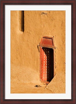 Framed Shoes outside side door into the Mosque at Djenne, Mali, West Africa Print