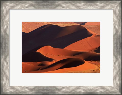 Framed Sand dunes at Sossusvlei, Namib-Naukluft National Park, Namibia Print