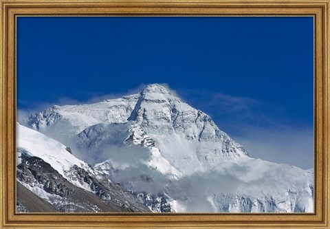 Framed Snowy Summit of Mt. Everest, Tibet, China Print