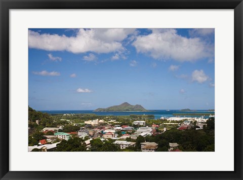 Framed Seychelles, Mahe Island, Victoria, Beau Vallon Road Print