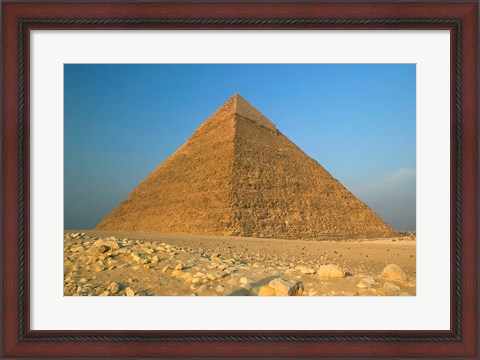 Framed Pyramids of Giza, the Nile, Cairo, Egypt Print