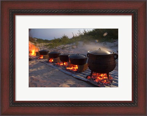 Framed Traditional Beach Dinner, Jeffrey&#39;s Bay, South Africa Print