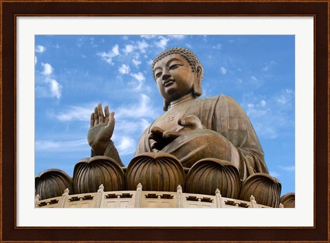 Framed Tian Tan Buddha Statue, Ngong Ping, Lantau Island, Hong Kong, China Print