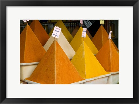 Framed Spices in Old City, Market, Essaouira, Morocco, Africa Print