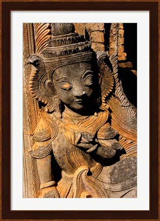 Framed Stupa Details, Shwe Inn Thein, Indein, Inle Lake, Shan State, Bagan, Myanmar Print