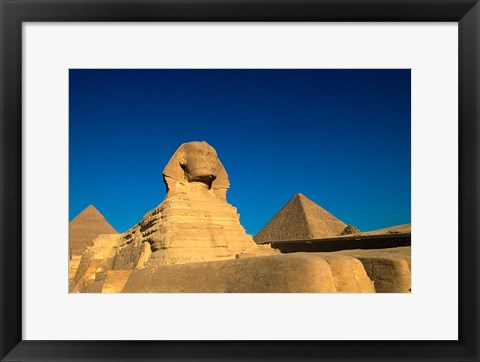 Framed Sphinx, Pyramids at Giza, Egypt Print