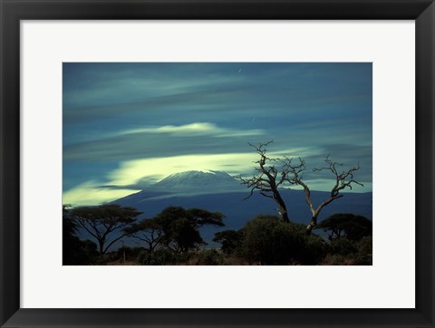 Framed Summit of Mount Kilimanjaro, Amboseli National Park, Kenya Print