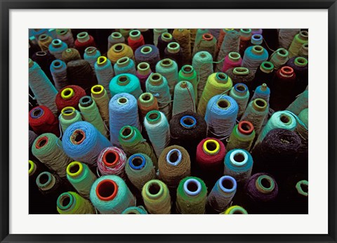 Framed Spools of Yarn, China Print