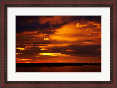 Framed Sunset over Chobe River, Chobe Safari Lodge, Kasane, Botswana, Africa Print