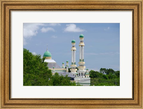 Framed Water Village Mosque, Bandar Seri Begawan, Darussalam, Brunei, Borneo Print