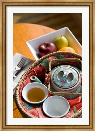 Framed Traditional Chinese teapot and cup, Hong Kong, China Print