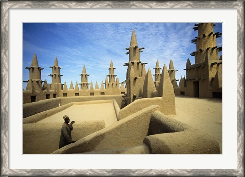 Framed West African Man at Mosque, Mali, West Africa Print
