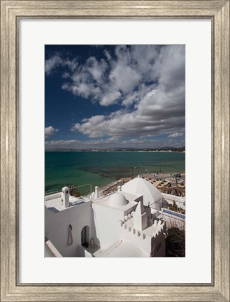 Framed Tunisia, Cap Bon, Gulf of Hammamet from the Kasbah Print