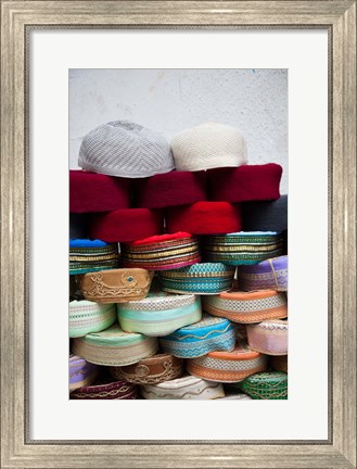 Framed Tunisia, Grand Souq des Chechias, Market, Fez hats Print