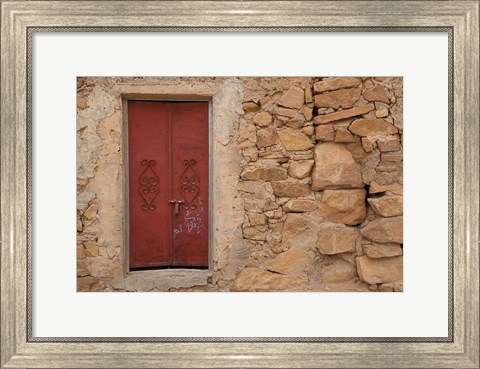 Framed Tunisia, Ksour Area, Ezzahra, village doorway Print