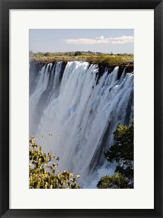 Framed Victoria Waterfalls, Zambesi River, Zambia. Print