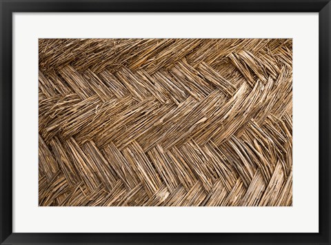Framed West Africa, Ghana, Yendi. Woven thatch. Print