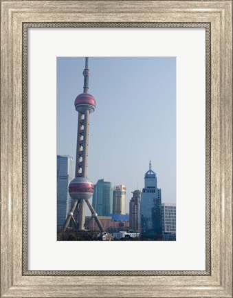 Framed View of the modern Pudong area, Shanghai, China Print
