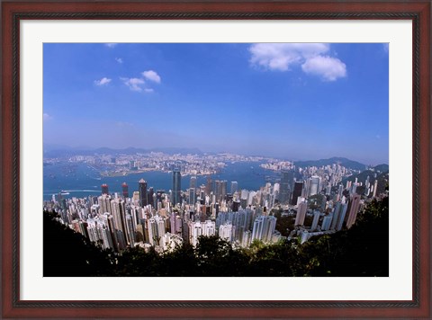 Framed View of City from Victoria Peak, Hong Kong, China Print