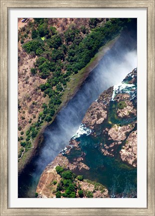 Framed Zimbabwe, Victoria Falls, border of Zambia/Zimbabwe Print