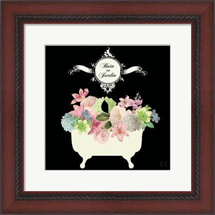 Framed Bain du Jardin I Black Print