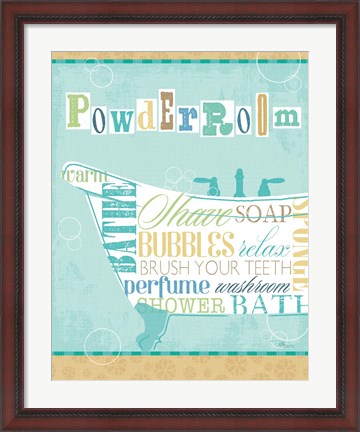 Framed Bathroom Words Tub I Print
