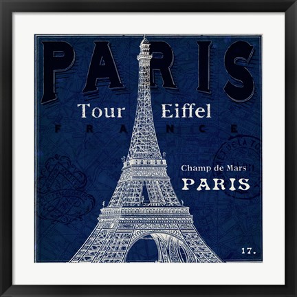 Framed Blueprint Tour Eiffel Print