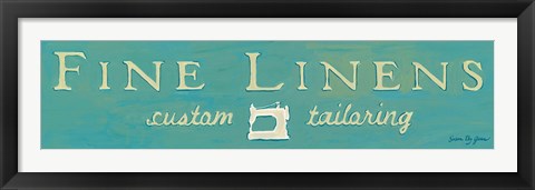 Framed Fine Linens Turquoise Print