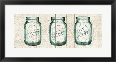 Framed Flea Market Mason Jars Panel I v.2 Print