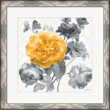Framed Geometric Watercolor Floral II Print