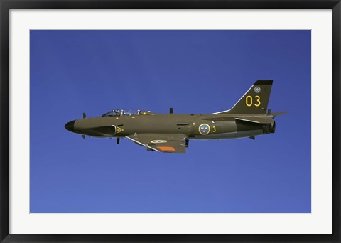 Framed Saab J 32 Lansen fighter Print