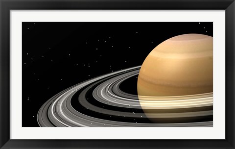 Framed Close-up of Saturn and its planetary rings Print