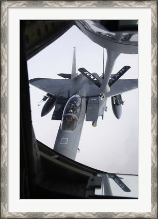 Framed Air refueling a F-15E Strike Eagle of the US Air Force Print