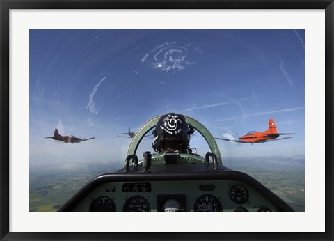 Framed cockpit view of PC-7 turboprop Print