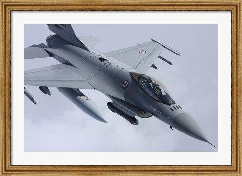 Framed Close View of F-16 Fighting Falcon of the Norwegian Air Force Print