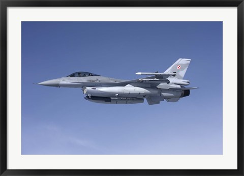 Framed F-16 Fighting Falcon of the Polish Air Force Print