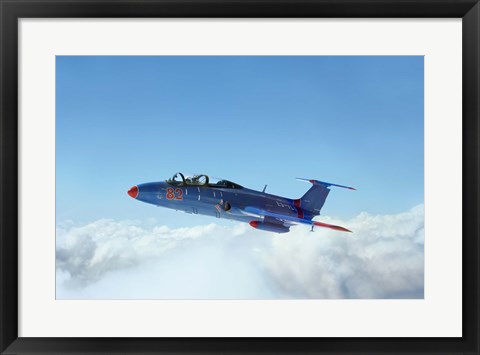 Framed L-29 Delfin standard jet trainer of the Warsaw Pact Print