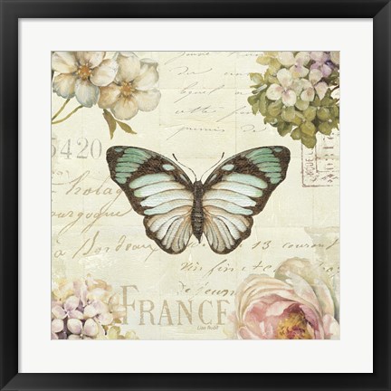 Framed Marche de Fleurs Butterfly II Print