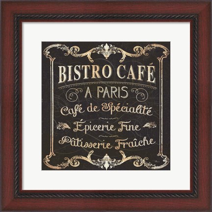 Framed Parisian Signs Square II no Border Print