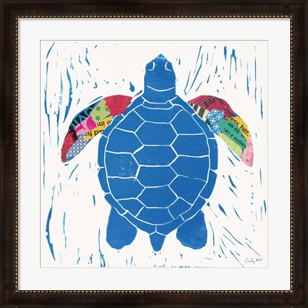Framed Sea Creature Turtle Color Print