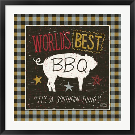 Framed Southern Pride Best BBQ Print