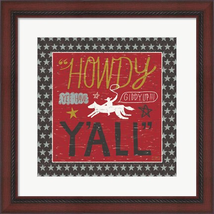 Framed Southern Pride Howdy Yall Print