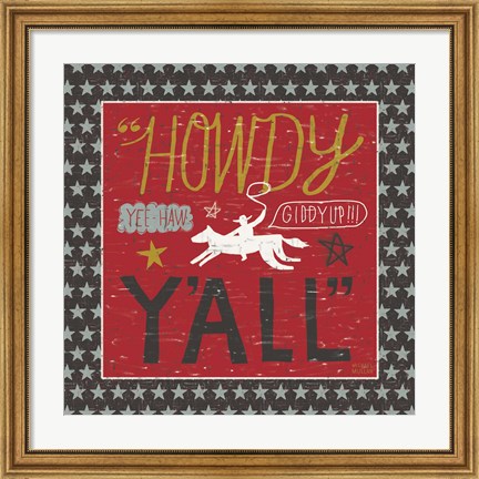 Framed Southern Pride Howdy Yall Print